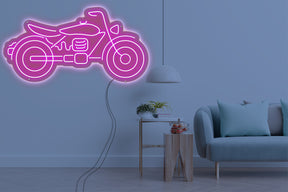 Neon LED schriftzug sign schild light strip pink online home dekor business, Motorrad