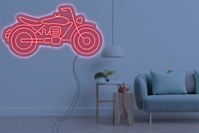 Neon LED schriftzug sign schild light strip rot online home dekor business, Motorrad