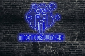 Neon LED schriftzug sign schild light strip blau online home dekor business,  Moterwash, Motorwäsche