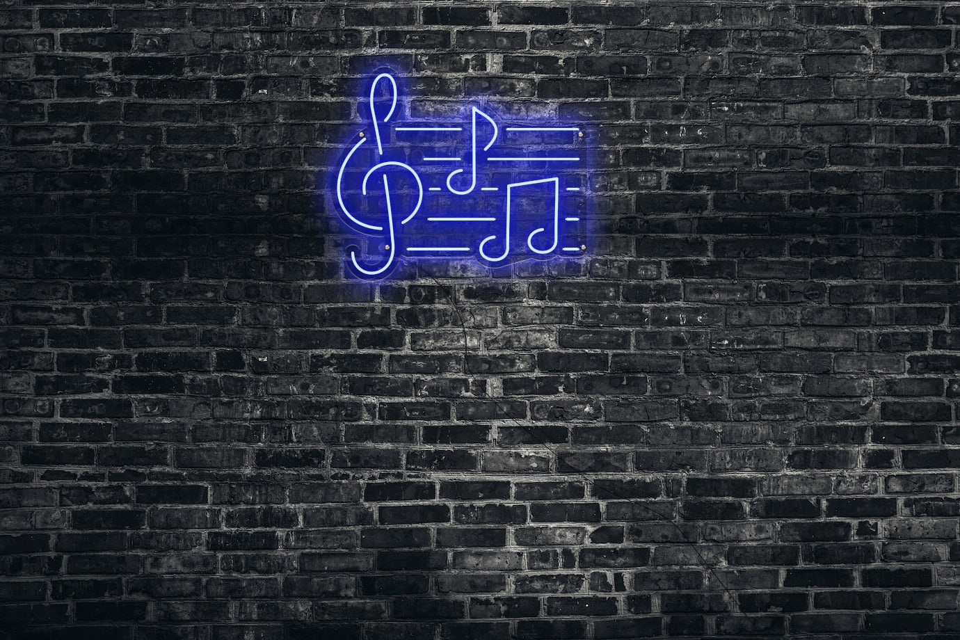 Neon LED schriftzug sign schild light strip blau online home dekor business, Musiknoten, Bar