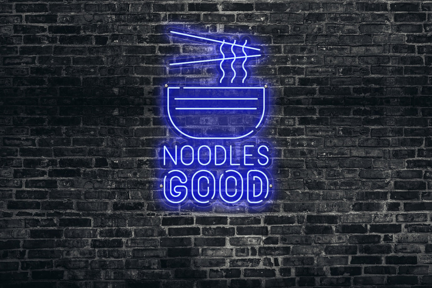 Neon LED schriftzug sign schild light strip blau online home dekor business, Noodles Good, Nudeln