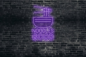 Neon LED schriftzug sign schild light strip lila online home dekor business, Noodles Good, Nudeln