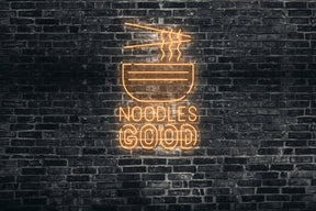 Neon LED schriftzug sign schild light strip orange online home dekor business, Noodles Good, Nudeln