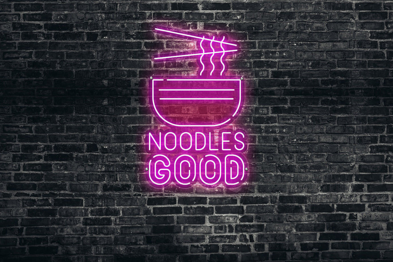 Neon LED schriftzug sign schild light strip pink online home dekor business, Noodles Good, Nudeln