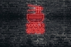 Neon LED schriftzug sign schild light strip rot online home dekor business, Noodles Good, Nudeln