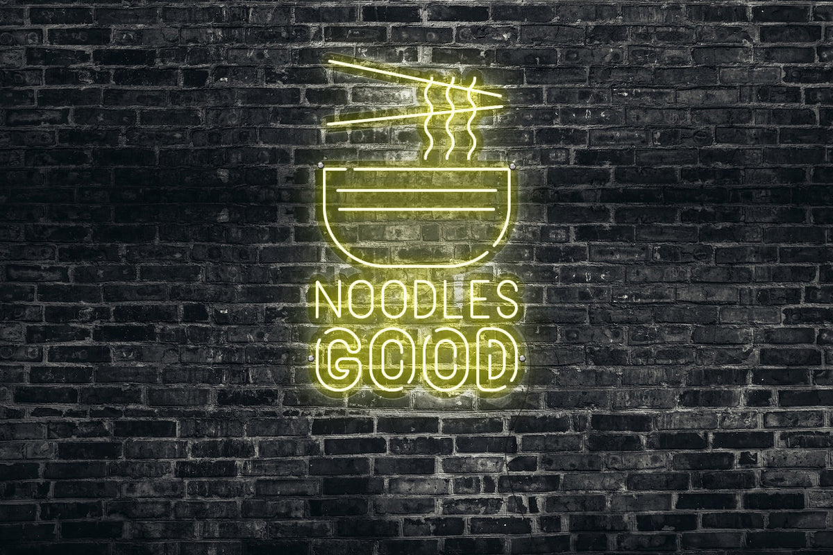 Neon LED schriftzug sign schild light strip warmweiss online home dekor business, Noodles Good, Nudeln