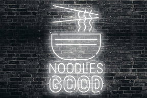 Neon LED schriftzug sign schild light strip weiss online home dekor business, Noodles Good, Nudeln