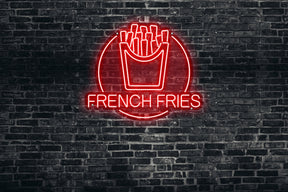 Neon LED schriftzug sign schild light strip rot online home dekor business, pommes, french fries