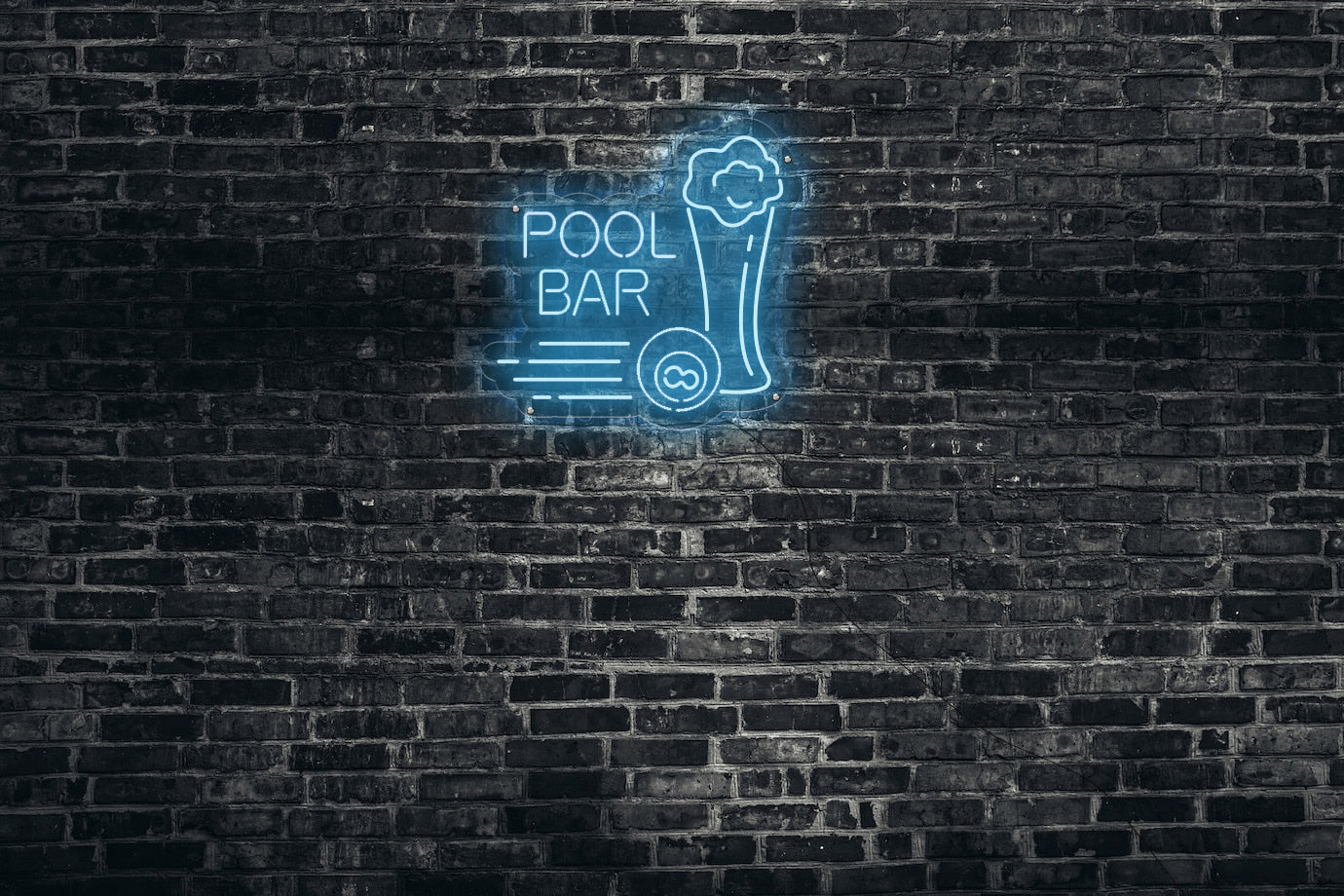 Neon LED schriftzug sign schild light strip hell blau online home dekor business, pool bar