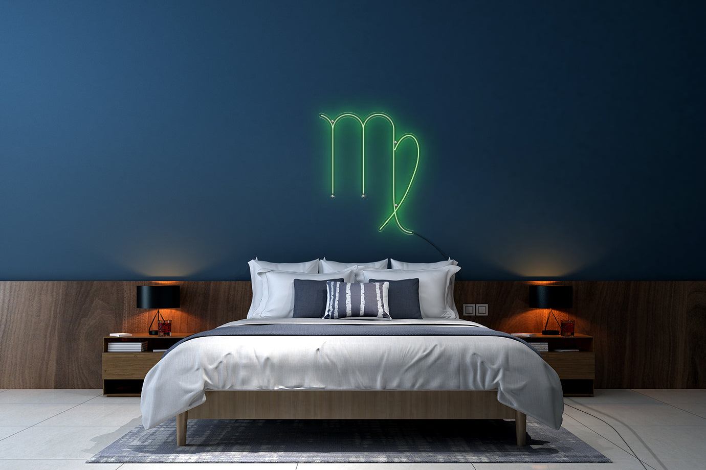 Neon LED schriftzug sign schild light strip grün, online, Sternzeichen Jungfrau, Sternzeichen, Home, Lifestyle