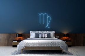 Neon LED schriftzug sign schild light strip hellblau, online, Sternzeichen Jungfrau, Sternzeichen, Home, Lifestyle