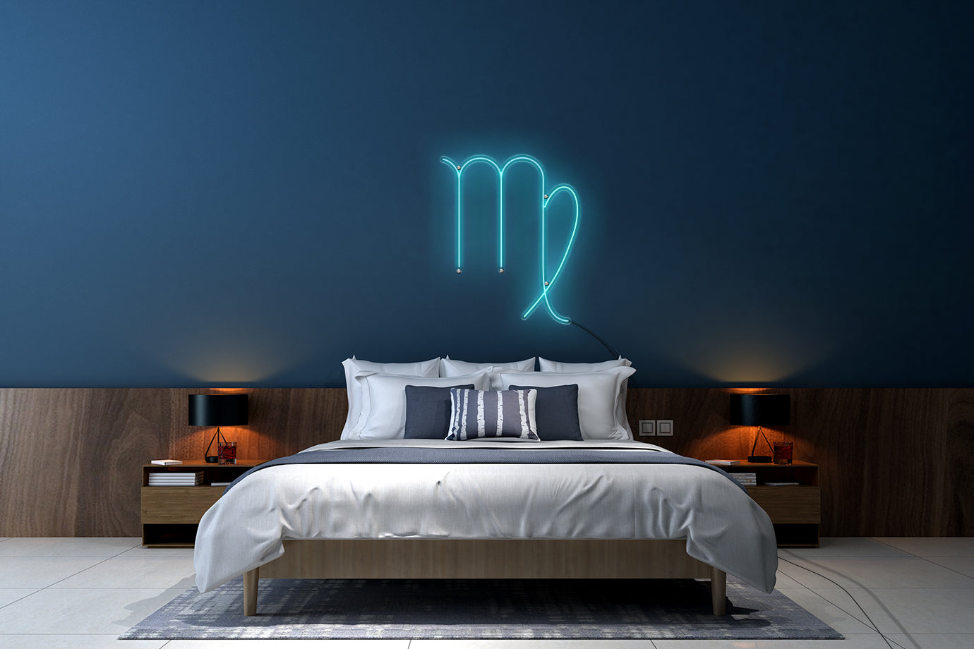 Neon LED schriftzug sign schild light strip türkis, online, Sternzeichen Jungfrau, Sternzeichen, Home, Lifestyle