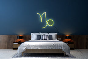 Neon LED schriftzug sign schild light strip gelb, online, Sternzeichen Steinbock, Sternzeichen, Home, Lifestyle