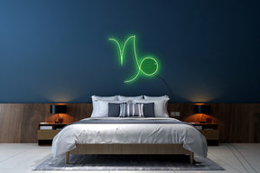 Neon LED schriftzug sign schild light strip grün, online, Sternzeichen Steinbock, Sternzeichen, Home, Lifestyle