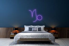 Neon LED schriftzug sign schild light strip lila, online, Sternzeichen Steinbock, Sternzeichen, Home, Lifestyle