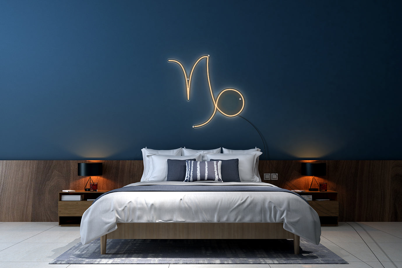 Neon LED schriftzug sign schild light strip ornge, online, Sternzeichen Steinbock, Sternzeichen, Home, Lifestyle