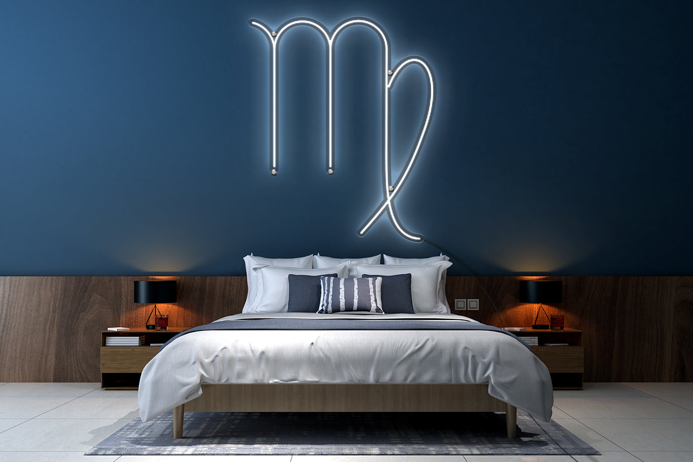 Neon LED schriftzug sign schild light strip weiss, online, Sternzeichen Jungfrau, Sternzeichen, Home, Lifestyle