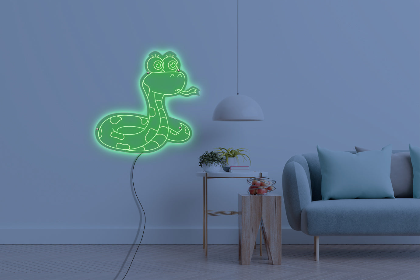 Neon LED schriftzug sign schild light strip grün online home dekor, schlange, snake