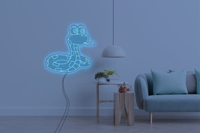 Neon LED schriftzug sign schild light strip hell blau online home dekor, schlange, snake