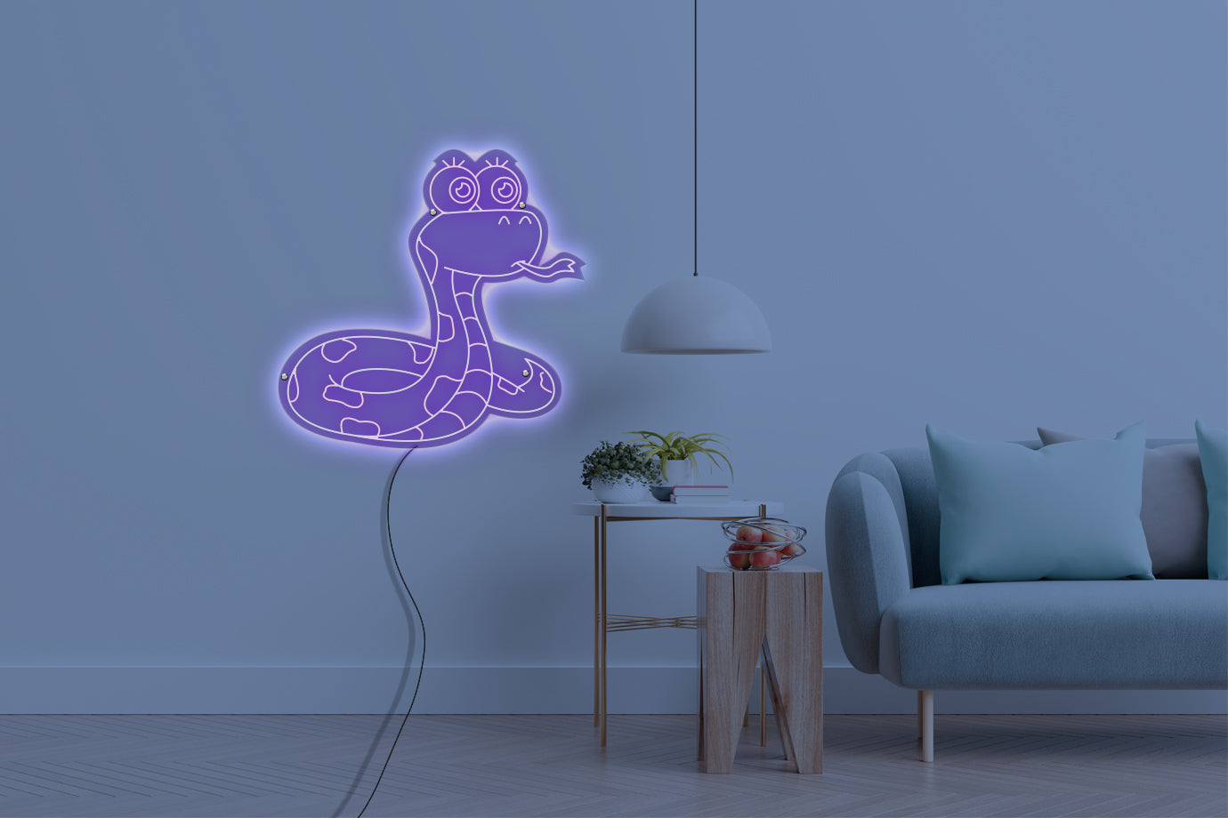 Neon LED schriftzug sign schild light strip lila online home dekor, schlange, snake