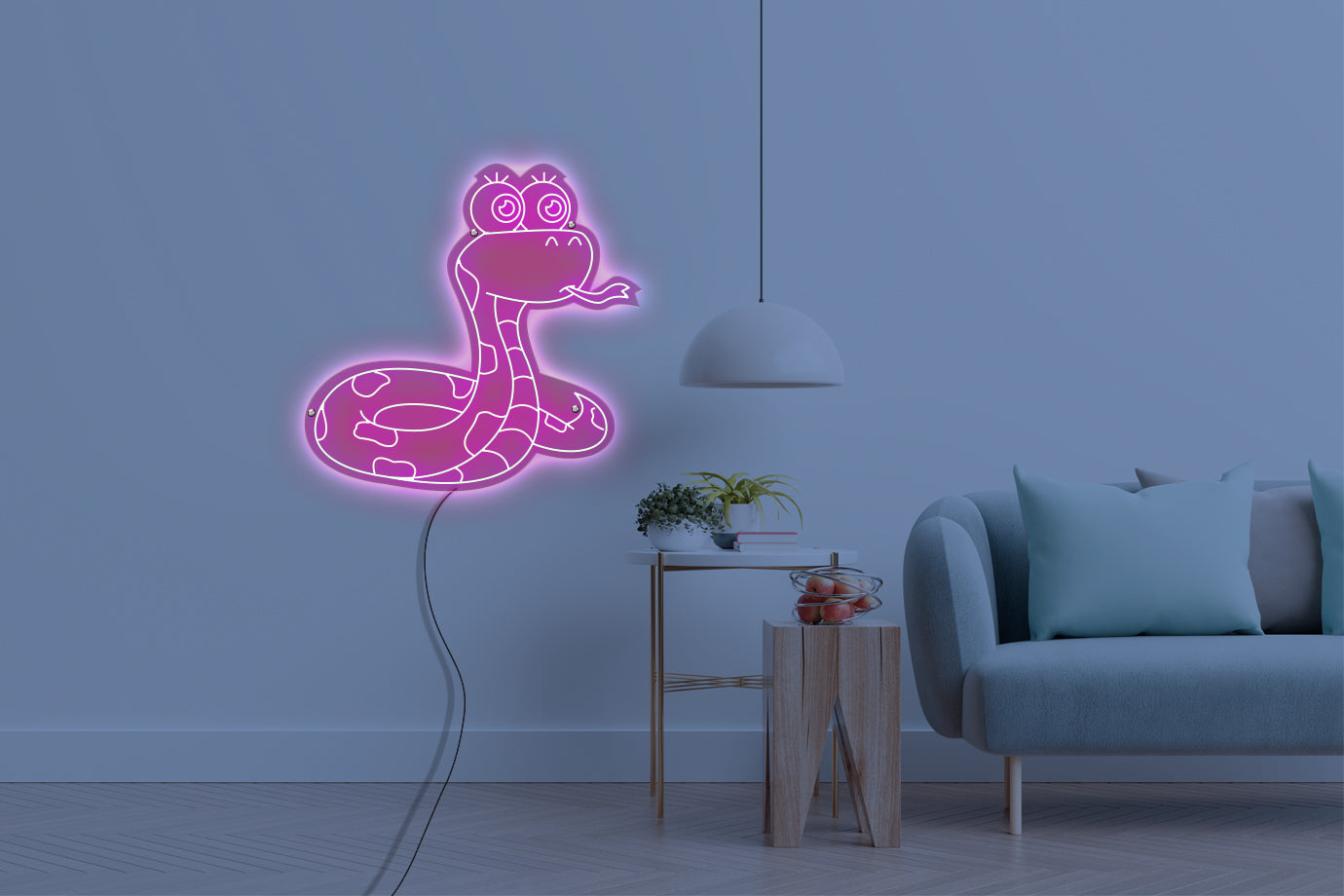 Neon LED schriftzug sign schild light strip pink online home dekor, schlange, snake