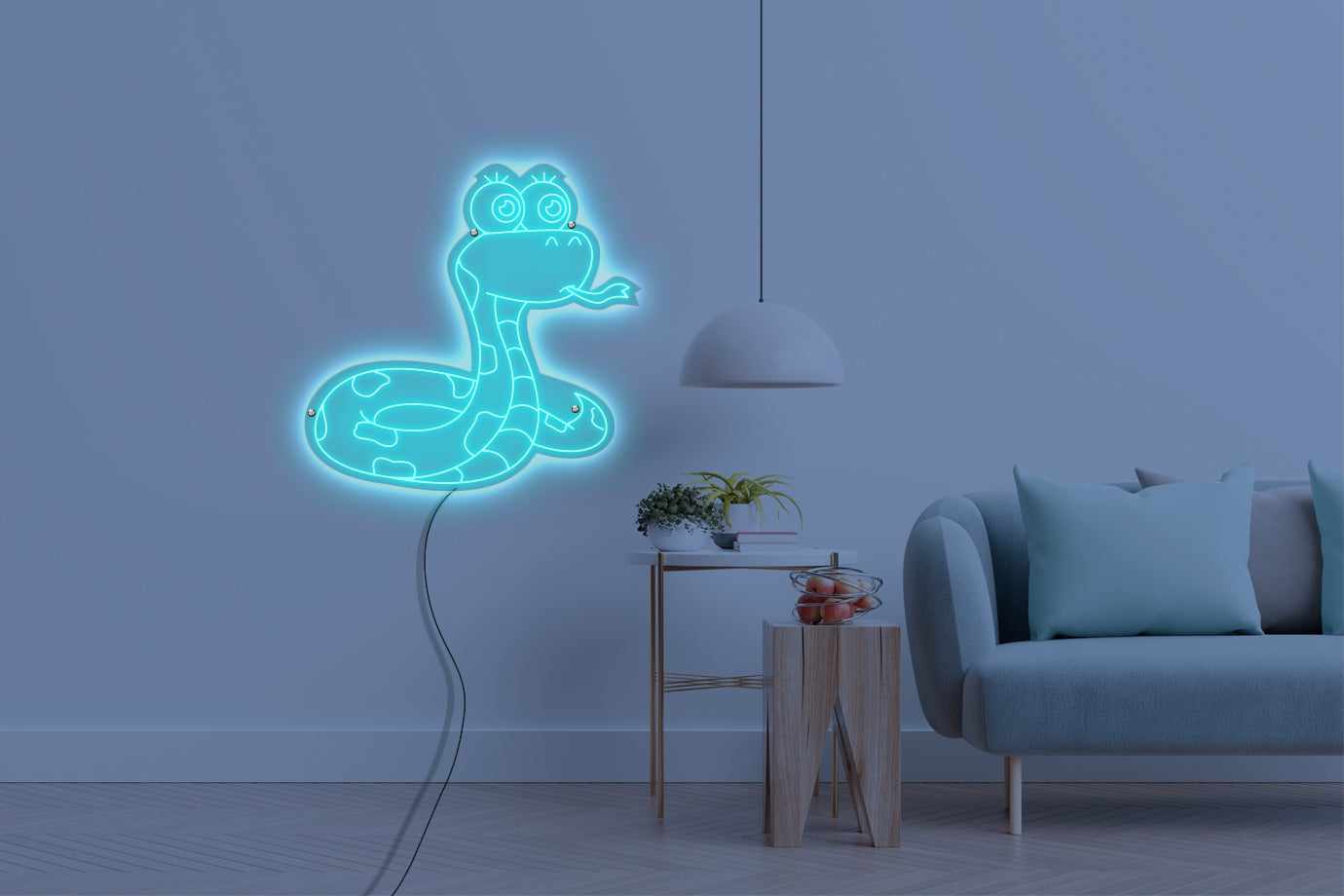 Neon LED schriftzug sign schild light strip türkis online home dekor, schlange, snake