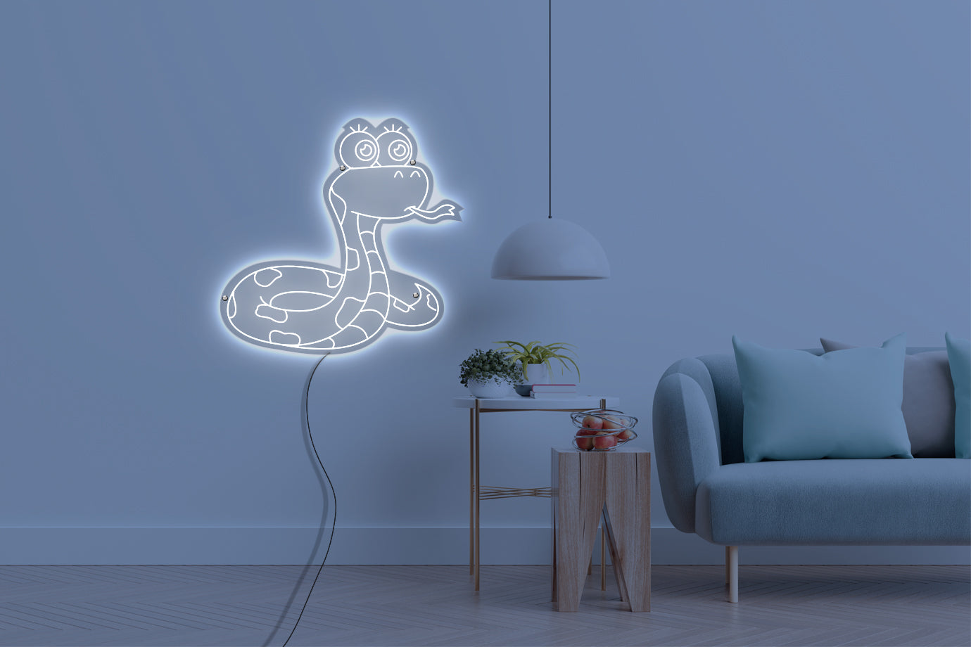 Neon LED schriftzug sign schild light strip weiss online home dekor, schlange, snake