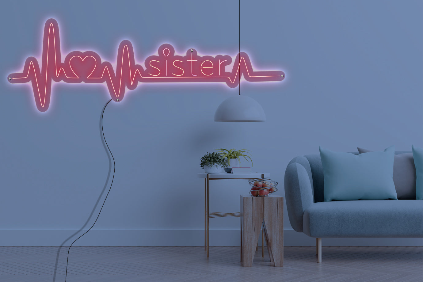 Neon LED schriftzug sign schild light strip rot online home dekor, Sister, schwester