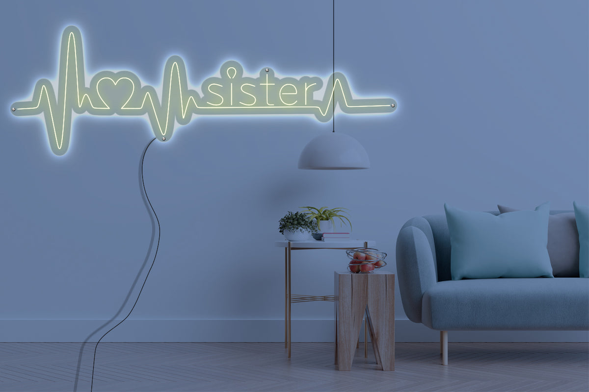 Neon LED schriftzug sign schild light strip warmweiss online home dekor, Sister, schwester