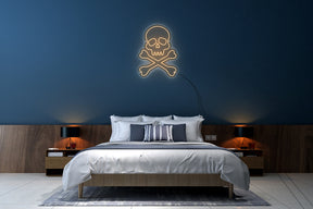 Neon LED schriftzug sign schild light strip orange, online, events, Home, Lifestyle, Totenkopf, skull