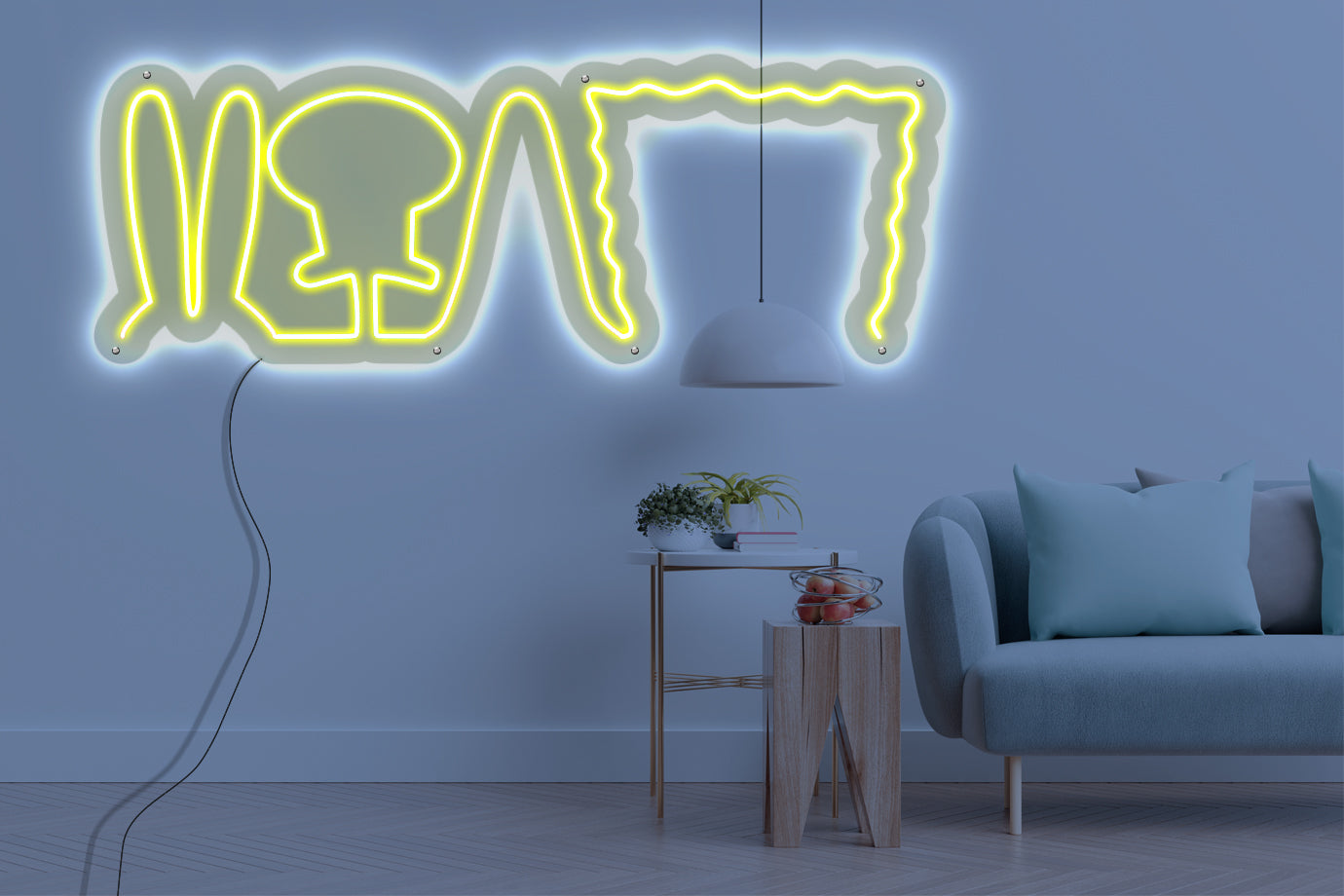 Neon LED schriftzug sign schild light strip gelb, online, home dekor, home, SpongeBob