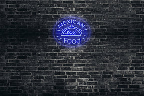 Neon LED schriftzug sign schild light strip blau, online, restaurante, Home, Lifestyle, Mexican Food, taco, Food