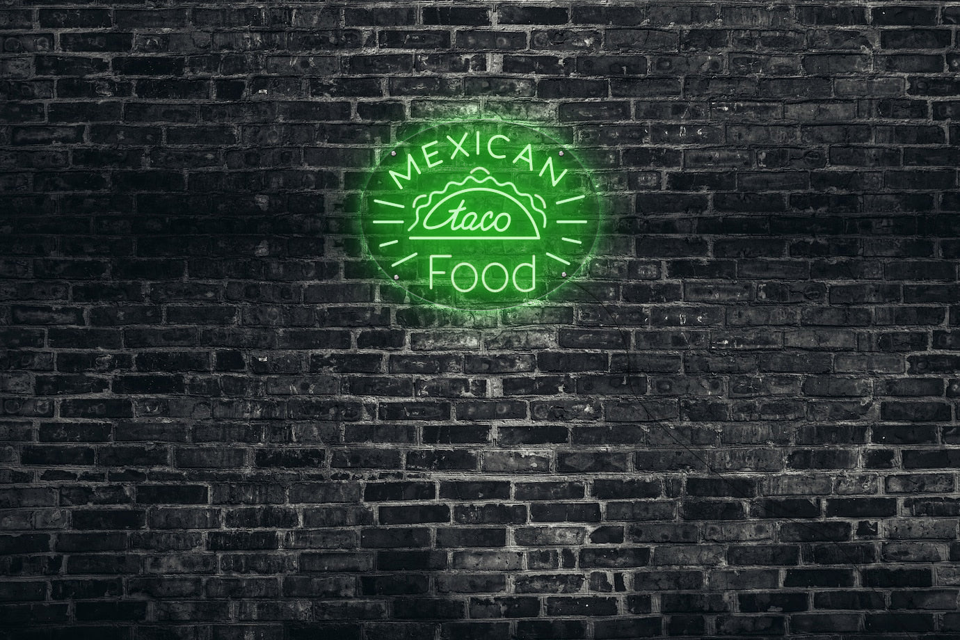 Neon LED schriftzug sign schild light strip grün, online, restaurante, Home, Lifestyle, Mexican Food, taco, Food