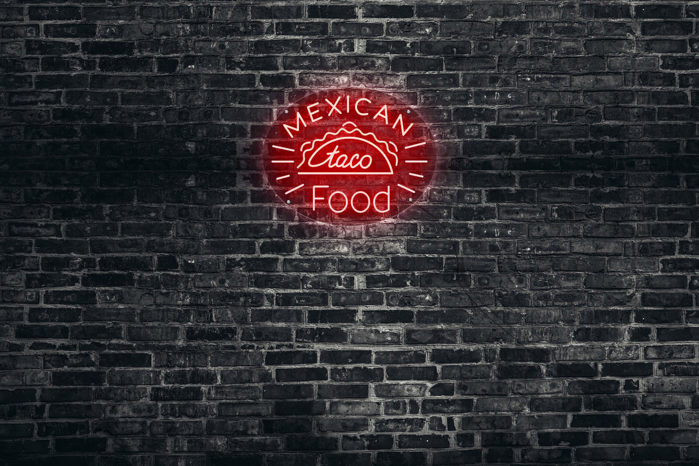 Neon LED schriftzug sign schild light strip rot, online, restaurante, Home, Lifestyle, Mexican Food, taco, Food