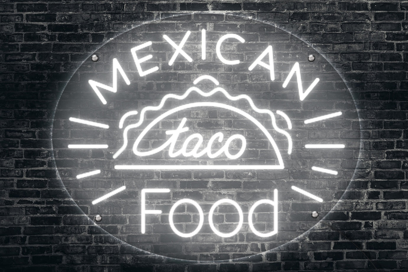 Neon LED schriftzug sign schild light strip weiss, online, restaurante, Home, Lifestyle, Mexican Food, taco, Food