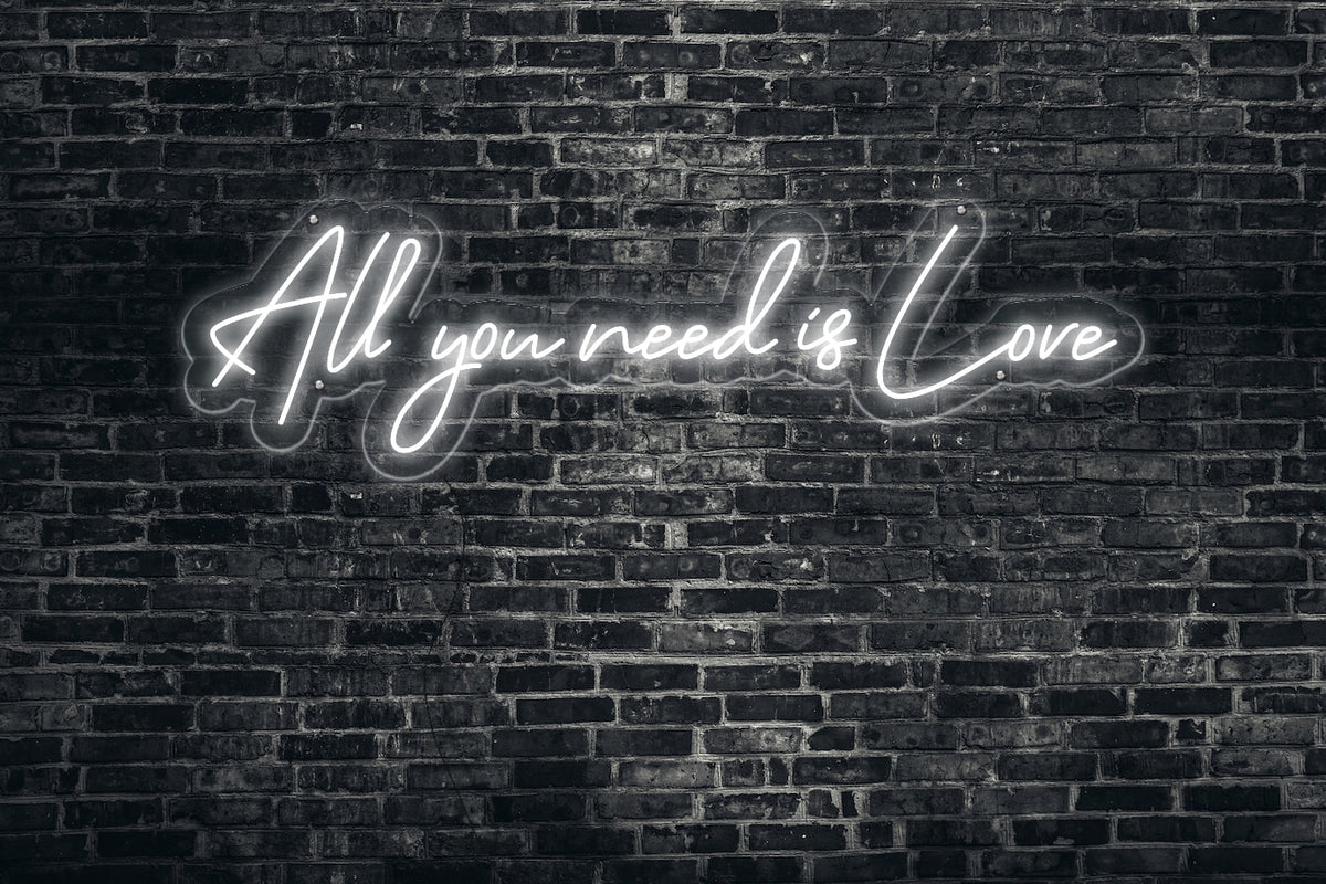 Neon LED schriftzug sign schild light strip weiss online home dekor, all you need is love