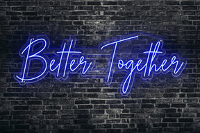 Neon LED schriftzug sign schild light strip blau online home dekor, better together