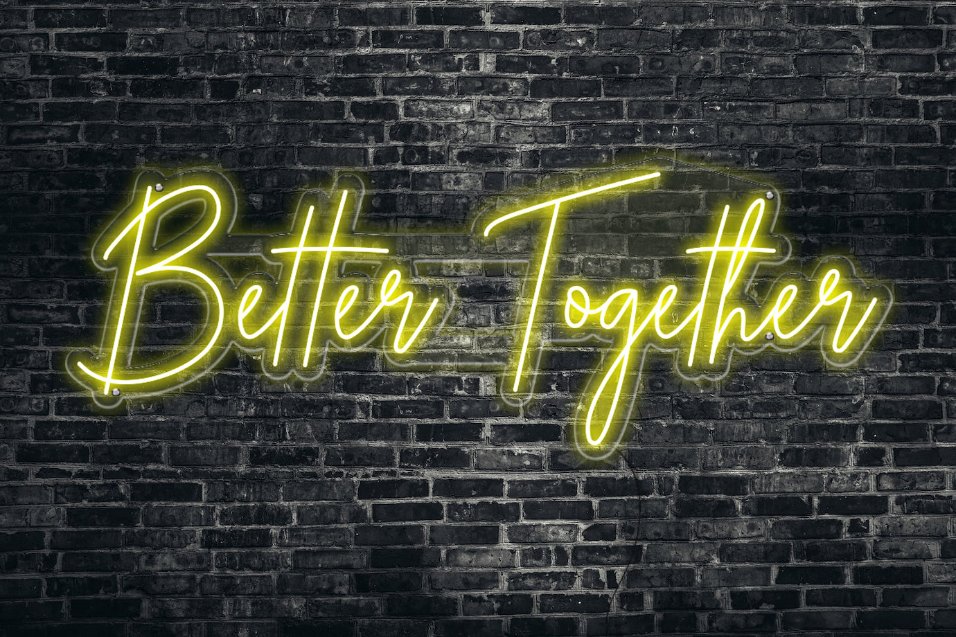 Neon LED schriftzug sign schild light strip gelb online home dekor, better together