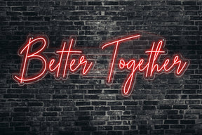 Neon LED schriftzug sign schild light strip rot online home dekor, better together