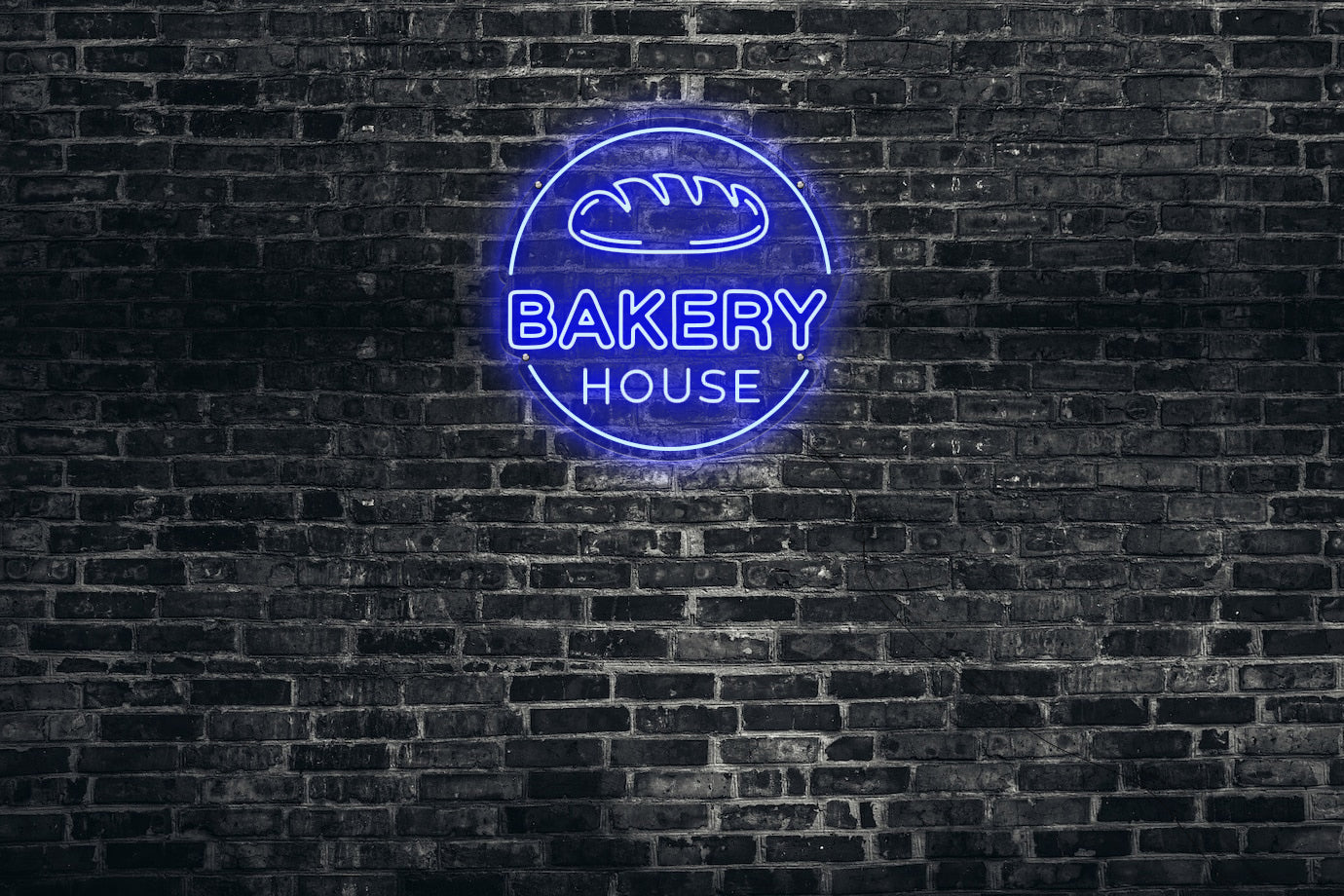 Neon LED schriftzug sign schild light strip blau online home dekor, backerei, bakery house