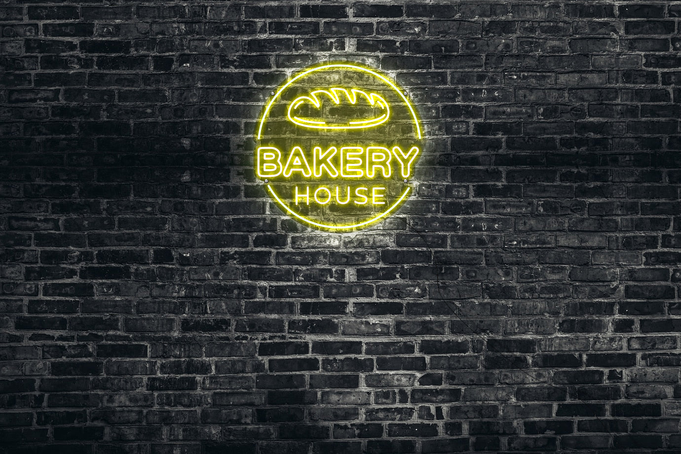 Neon LED schriftzug sign schild light strip gelb online home dekor, backerei, bakery house