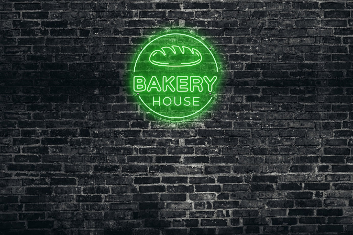 Neon LED schriftzug sign schild light strip grün online home dekor, backerei, bakery house