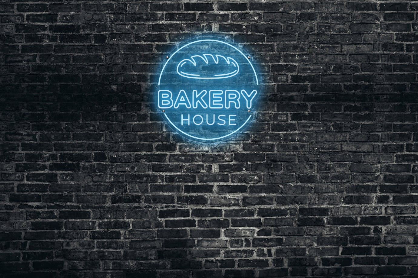 Neon LED schriftzug sign schild light strip hell blau online home dekor, backerei, bakery house