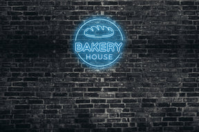 Neon LED schriftzug sign schild light strip hell blau online home dekor, backerei, bakery house