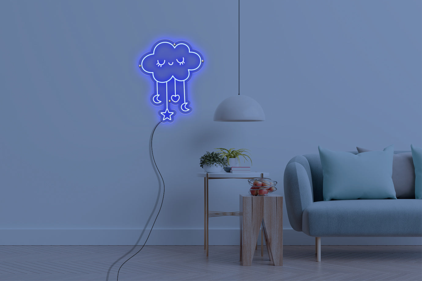 Neon LED schriftzug sign schild light strip blau, online, events, Home, Lifestyle, traumwolke, wolke, schlafen, kinde,neon led baby