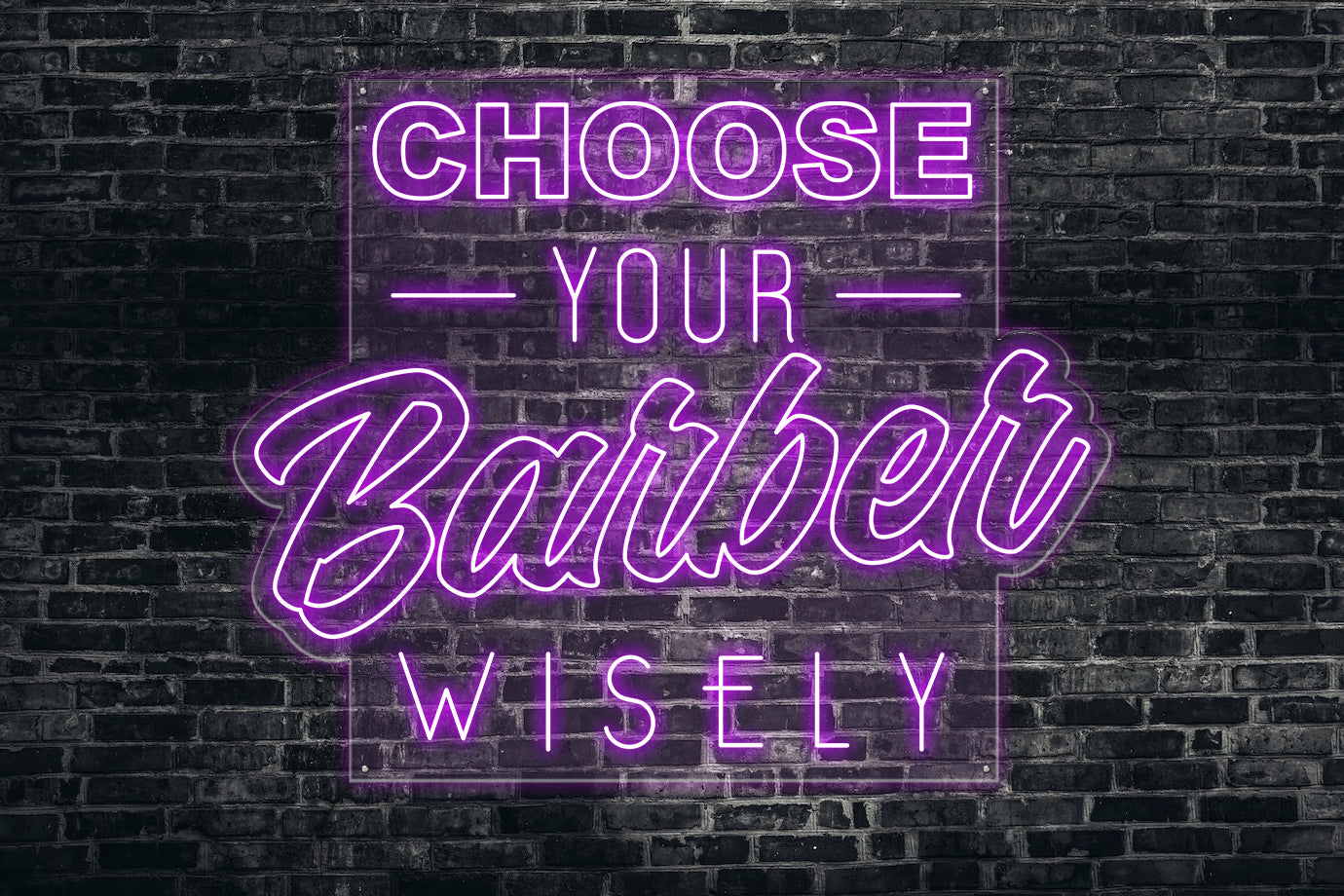 Neon LED schriftzug sign schild light strip pink online home dekor business lifestyle, choose your barber wisely