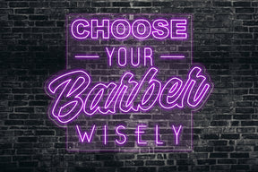 Neon LED schriftzug sign schild light strip pink online home dekor business lifestyle, choose your barber wisely