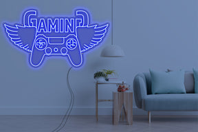 Neon LED schriftzug sign schild light strip blau online home dekor business gaming lifestyle, gaming