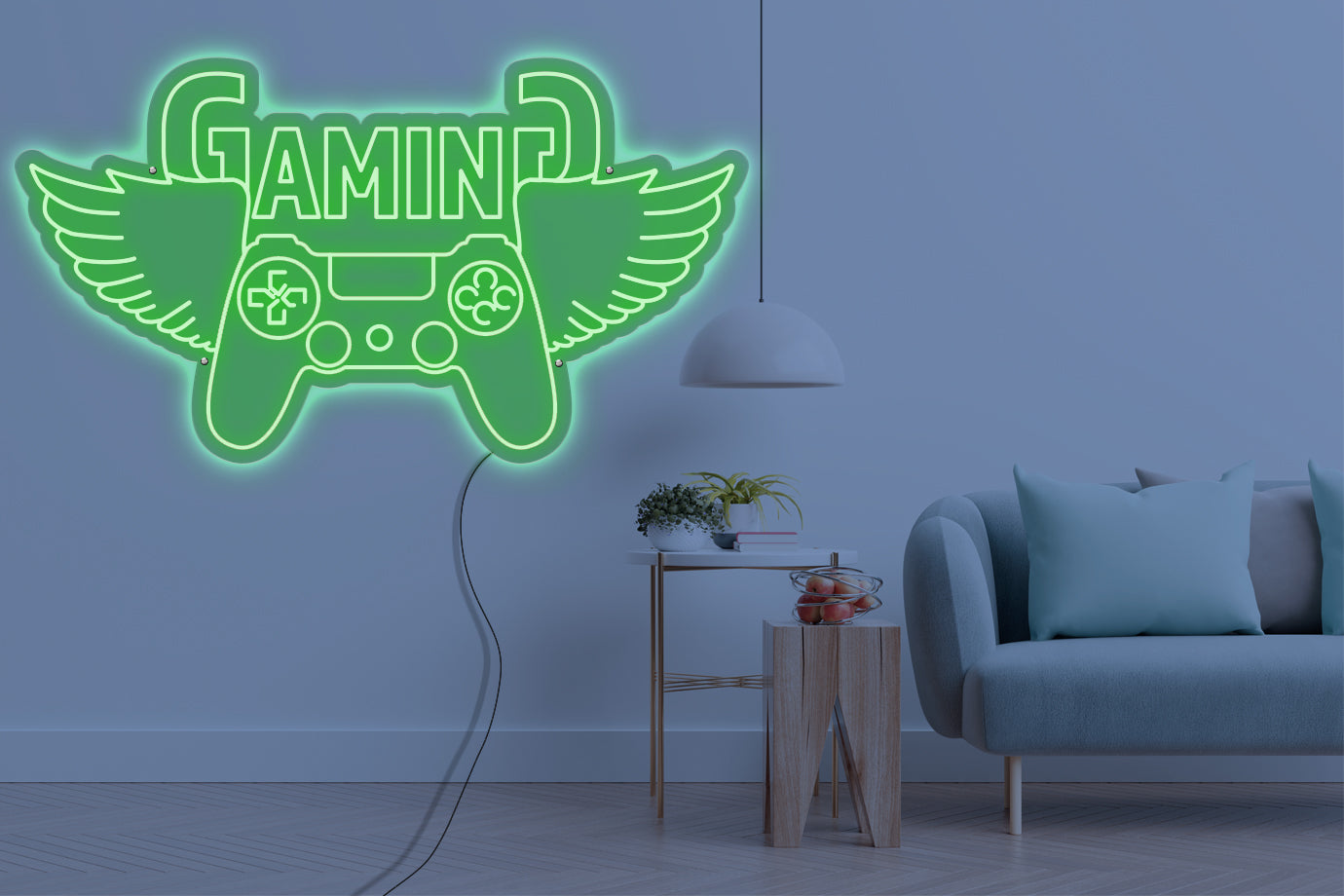 Neon LED schriftzug sign schild light strip grün online home dekor business gaming lifestyle, gaming