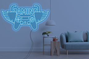 Neon LED schriftzug sign schild light strip hell blau online home dekor business gaming lifestyle, gaming